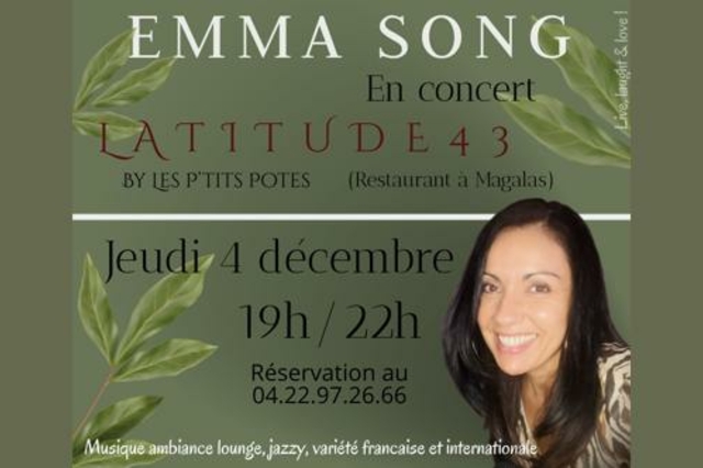 Latitude 43 Magalas • Concert ce soir jeudi 4 décembre