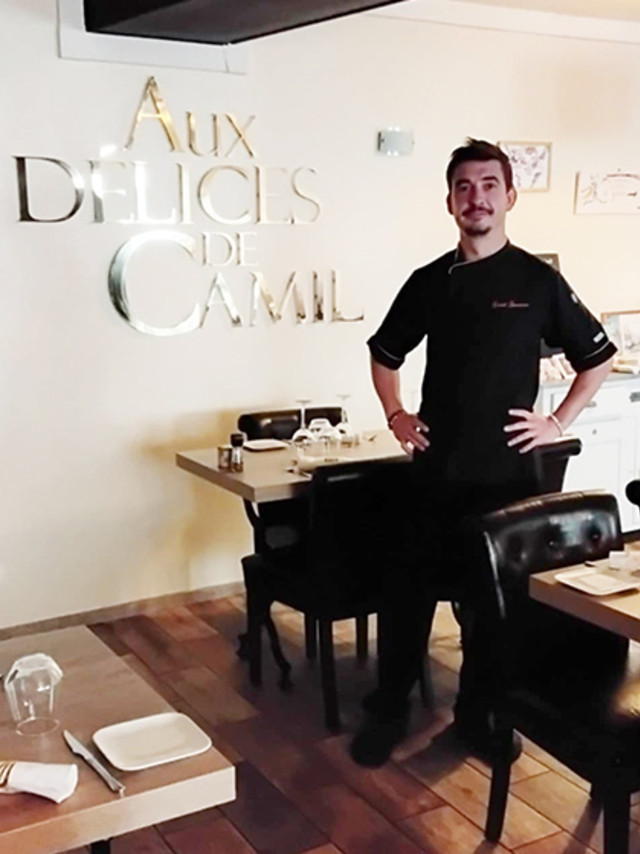 Aux délices de Camil à Capestang , son chef cuisinier Ganaël Giraudeau (® aux délices de camil)