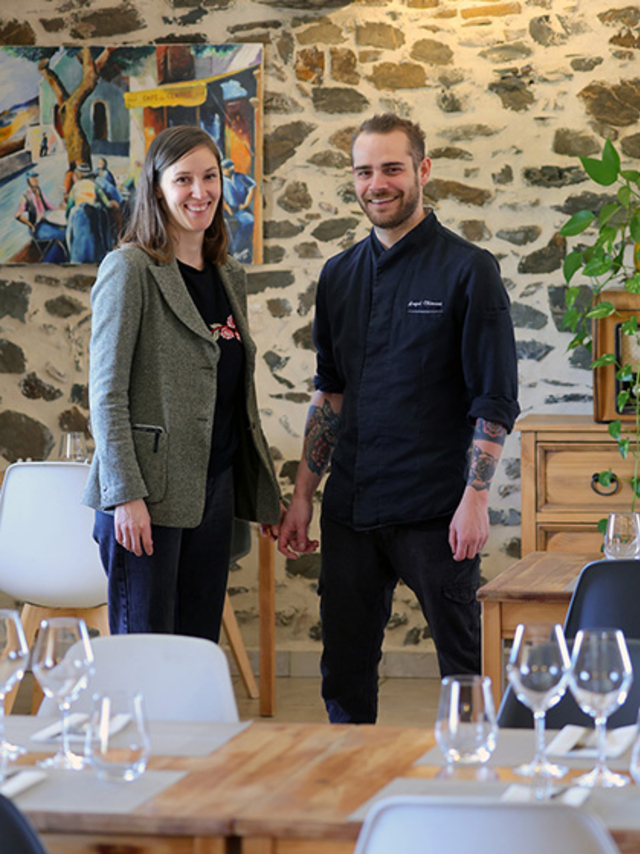 Clément et Alexandra au Relais des Oliviers à Faugères ( ® SAAM-fabrice CHORT)