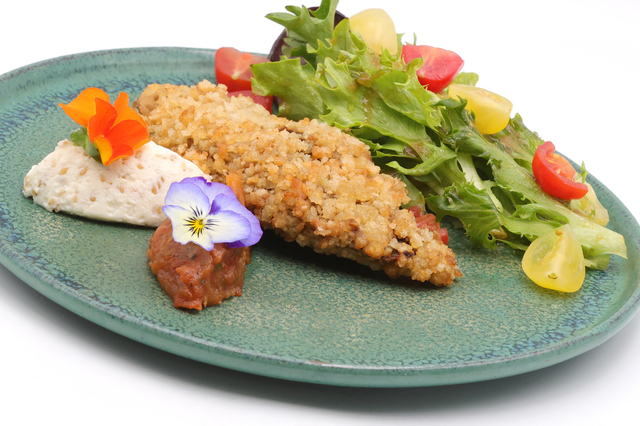 Aubergine panée au panko chez Le Bistrot de Colombiers - Les restaurants de Béziers
