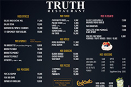 Restaurant Le Truth Béziers ► Carte